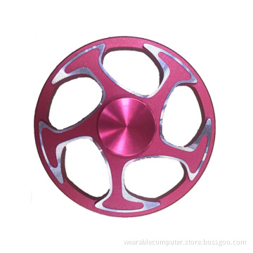High speed 360 degree rotation fidget hand spinner metal round wheel fidget tri spinner wind finger gyro toys